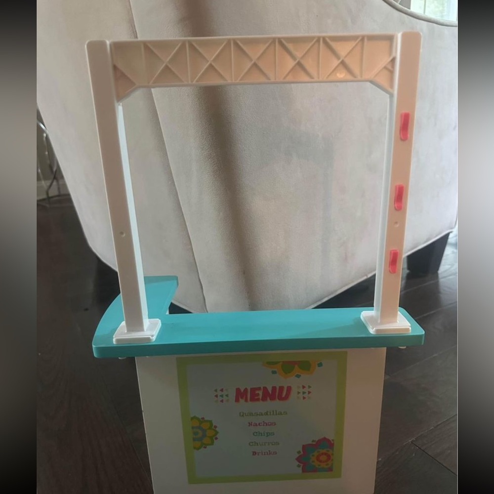 American Girl food stand with accessories